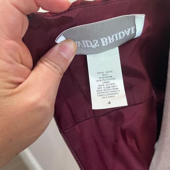 Vintage Y2K 90s Goth Vampire Milkmaid Dark Red Burgundy Prom Dress Sz 4 - Picture 9 of 9